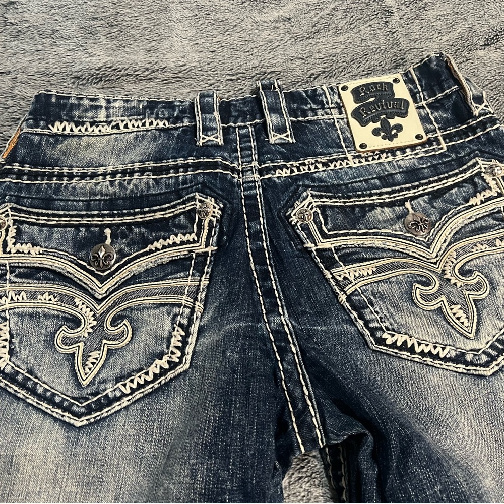 Rock Revival Dark Blue Jeans with Striped Lining